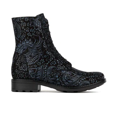 Embassy London Usa Women's Blue / Black / Silver Laviva High - Black & Blue & Silver Floral In Multi