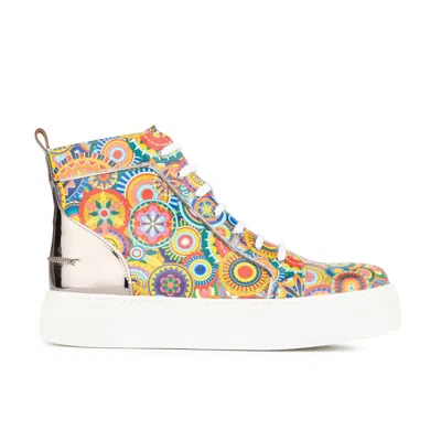 Embassy London Usa Women's Camila High - Silver & Signature Print