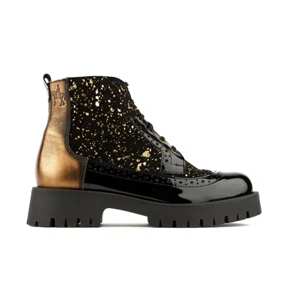 Embassy London Usa Women's Gold / Black Hatter Platform - Black & Gold In Gold/black