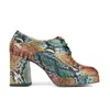 Embassy London Usa Women's Green / Brown Roulette Platform - Green & Brown Snake Pattern In Multi