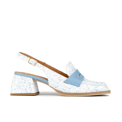 Embassy London Usa Women's Neutrals / Blue Diana - White Blue Floral