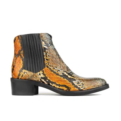 Embassy London Usa Women's Orange / Black / Brown Texas - Black & Orange Snake Pattern In Multi