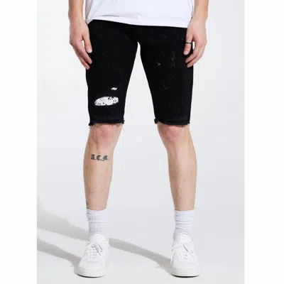 Embellish Loki Shorts In Black Distressed In White