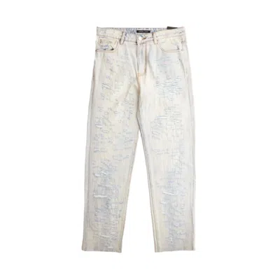 Embellish Men's Blasted Denim Jeans In Powder Wash In Multi