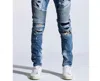 Embellish Men's Laguna Biker Jean In Blue Patchwork In Multi