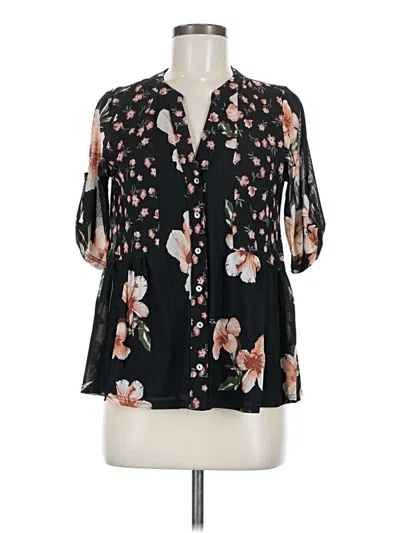 Pre-owned Ember 3/4 Sleeve Blouse In Black