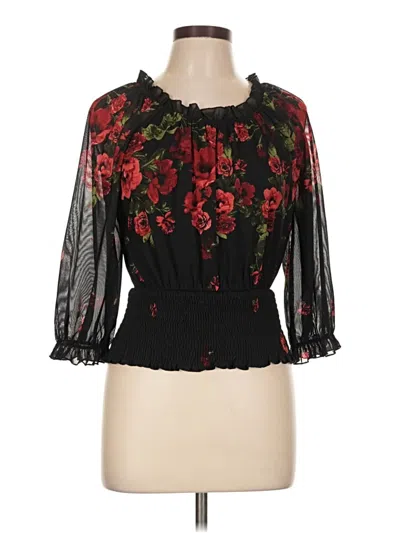 Pre-owned Ember 3/4 Sleeve Blouse In Black