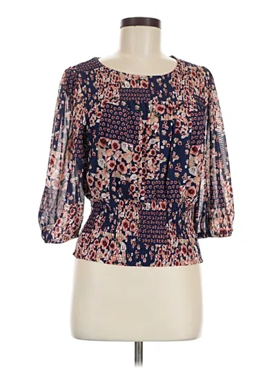 Pre-owned Ember 3/4 Sleeve Blouse In Blue