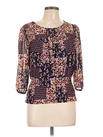 Pre-owned Ember 3/4 Sleeve Blouse In Brown