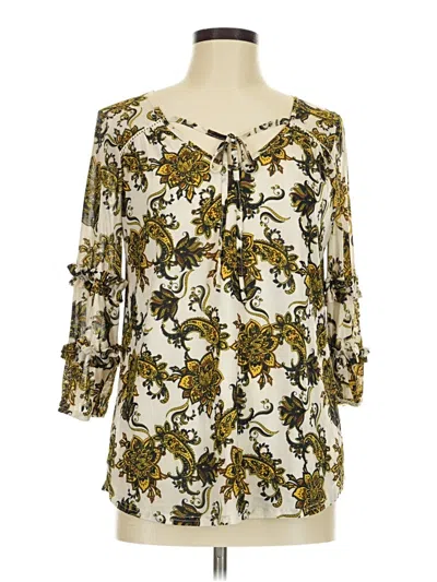 Pre-owned Ember 3/4 Sleeve Blouse In Ivory