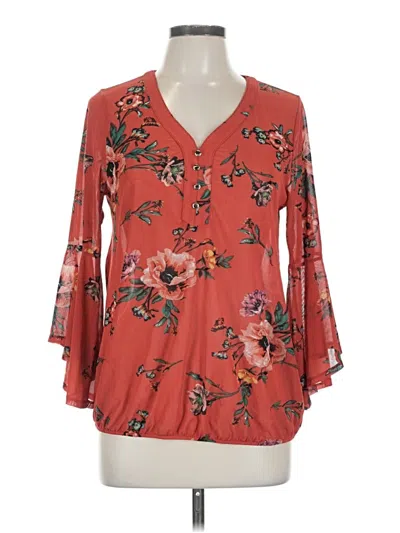 Pre-owned Ember 3/4 Sleeve Blouse In Orange