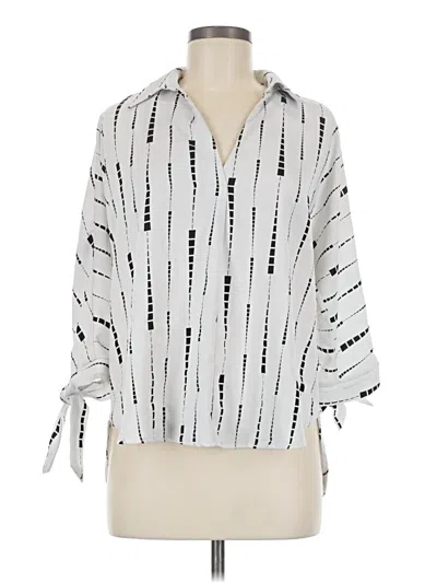 Pre-owned Ember 3/4 Sleeve Blouse In Silver
