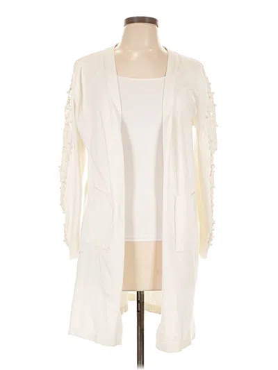 Pre-owned Ember Cardigan Sweater In White