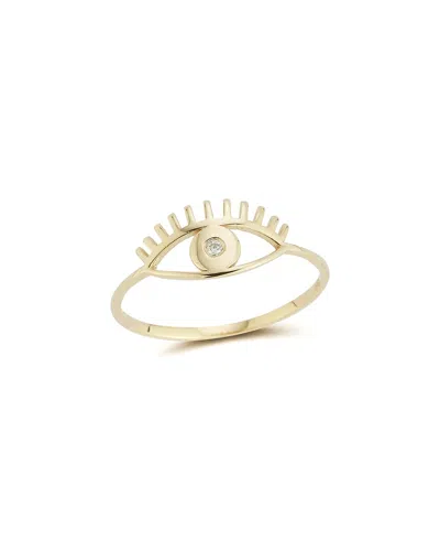 Ember Fine Jewelry 14k 0.01 Ct. Tw. Diamond Evil Eye Ring In White