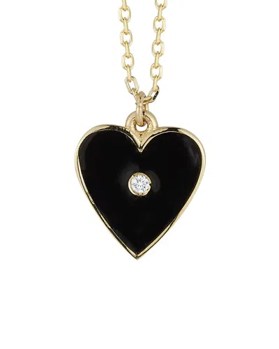 Ember Fine Jewelry 14k 0.01 Ct. Tw. Diamond Necklace In Black