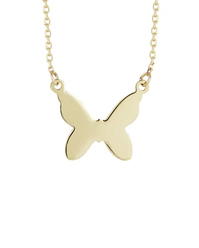 Ember Fine Jewelry 14k Gold Small Butterfly Necklace In White