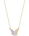 Ember Fine Jewelry 14k 0.07 Ct. Tw. Diamond Enamel Butterfly Necklace In Gold