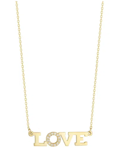 Ember Fine Jewelry 14k 0.08 Ct. Tw. Diamond Love Necklace In Gold