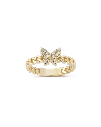 Ember Fine Jewelry 14k 0.11 Ct. Tw. Diamond Curb Chain Butterfly Ring