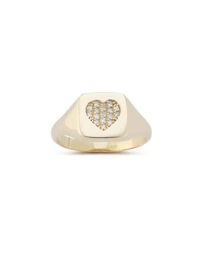 Ember Fine Jewelry 14k 0.11 Ct. Tw. Diamond Heart Signet Ring
