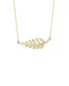 Ember Fine Jewelry 14k 0.13 Ct. Tw. Diamond Leaf Necklace