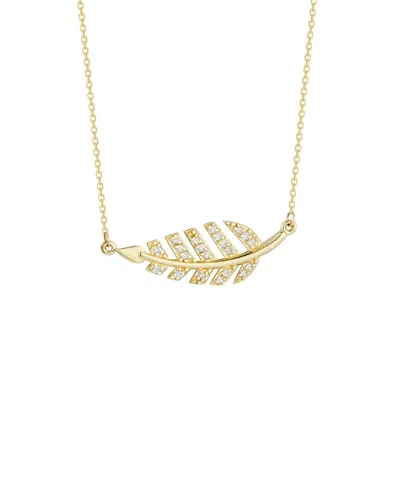 Ember Fine Jewelry 14k 0.13 Ct. Tw. Diamond Leaf Necklace