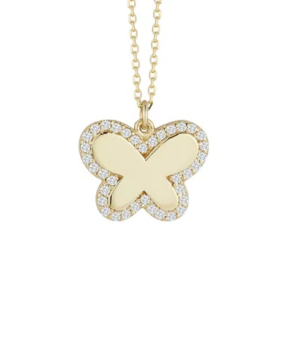 Ember Fine Jewelry 14k 0.19 Ct. Tw. Diamond Butterfly Necklace In White