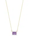 Ember Fine Jewelry 14k Yellow Gold Emerald Cut Amethyst Pendant Necklace