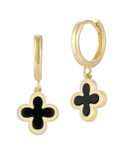 Ember Fine Jewelry 14k Black Onyx Clover Earrings In Gold