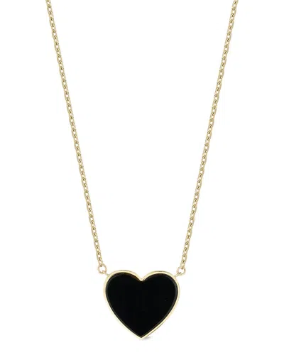 Ember Fine Jewelry 14k Black Onyx Heart Necklace In Gold