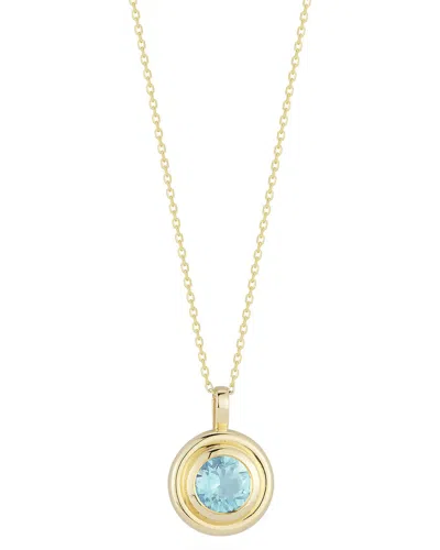 Ember Fine Jewelry 14k Blue Topaz Pendant Necklace In Brown