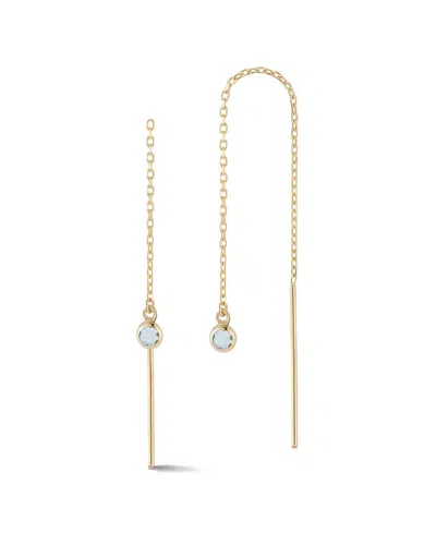 Ember Fine Jewelry 14k Blue Topaz Threader Earrings In Gold