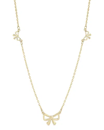 Ember Fine Jewelry 14k Bow Station Necklace In Metallic
