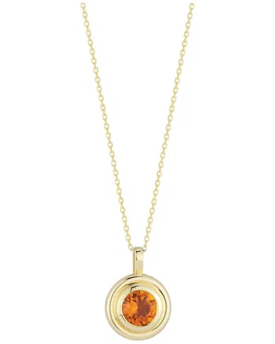 Ember Fine Jewelry 14k Gold Citrine Pendant Necklace In Brown