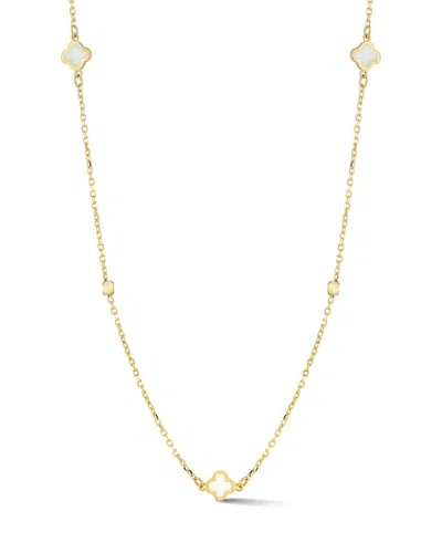 Ember Fine Jewelry 14k Clover Station Necklace In Gold