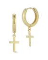 Ember Fine Jewelry 14k Cross Charm Huggie Earrings