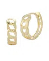 Ember Fine Jewelry 14k Gold Curb Chain Hoop Earrings