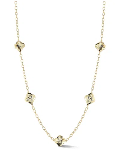 Ember Fine Jewelry 14k Cut Clover Station Necklace In Gold