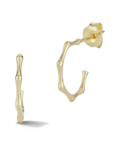 Ember Fine Jewelry Italian 14k Yellow Gold Bamboo-shaped Hoop Earrings