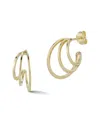 Ember Fine Jewelry 14k Gold Triple Ring Hoop Earrings