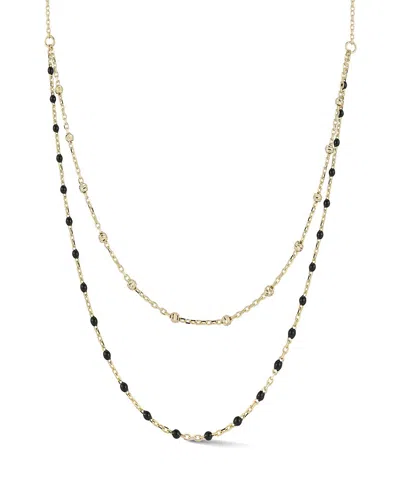 Ember Fine Jewelry Enamel Layered Chain Necklace In 14k Gold