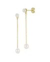 Ember Fine Jewelry 14k Yellow Gold Cultured Pearl Linear Drop Earrings