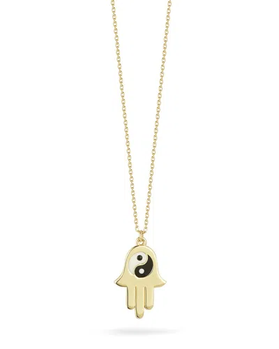 Ember Fine Jewelry 14k Enamel Ying Yang Hamsa Necklace