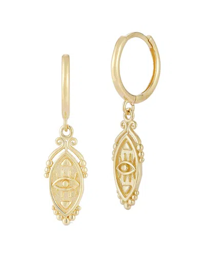 Ember Fine Jewelry 14k Evil Eye Drop Huggie Earrings In Gold