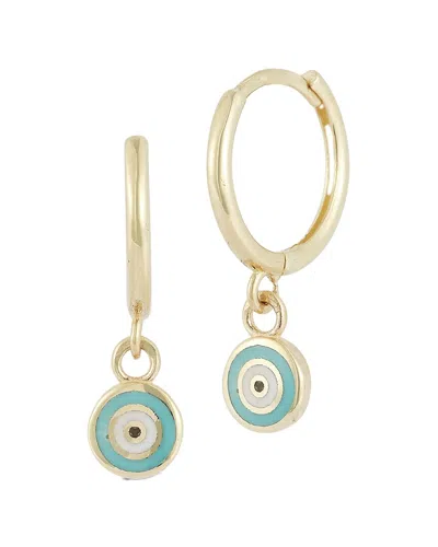 Ember Fine Jewelry 14k Evil Eye Huggie Earrings In Blue