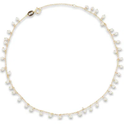 Ember Fine Jewelry 14k Gold 2mm Cultured Pearl Anklet
