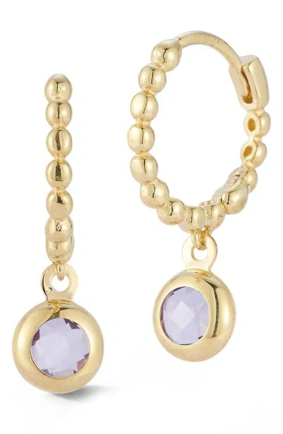 Ember Fine Jewelry 14k Gold Amethyst Huggie Hoop Earrings