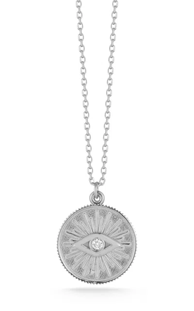 Ember Fine Jewelry 14k Gold & Diamond Evil Eye Necklace In Silver