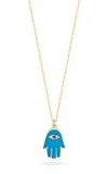 Ember Fine Jewelry 14k Gold & Ruby Hamsa Necklace In Multi