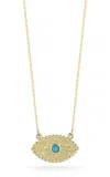 Ember Fine Jewelry 14k Yellow Gold Turquoise Eye Necklace In Multi